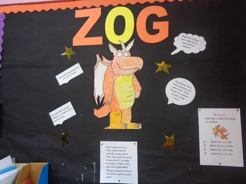 We used our senses to describe a character - Zog the dragon