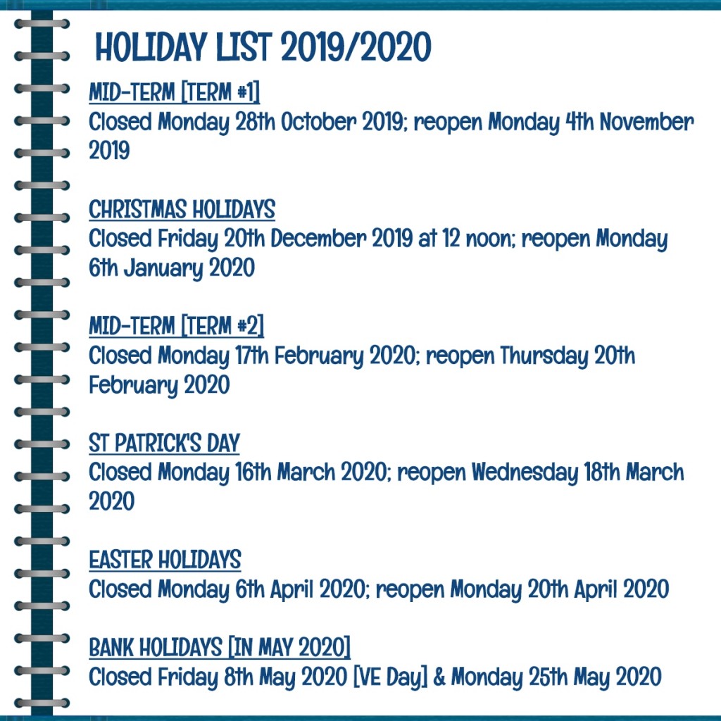 Holiday List 2019-2020